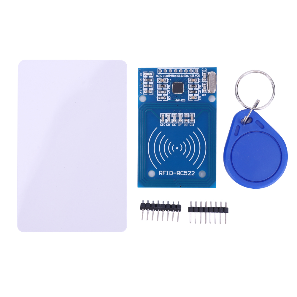Módulo lector de tarjetas RC522 RF S50, lector de tarjetas RFID en blanco, 13,56 MHz, módulo MF RCS522, llavero para Arduino Raspberry Pi: Rojo