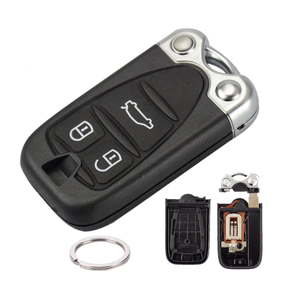 OkeyTech for Alfa Romeo 159 156 Giulietta Brera Spider GT Remote Smart Key Card 3 Button with Uncut Blade & Key Ring Keychain: Set