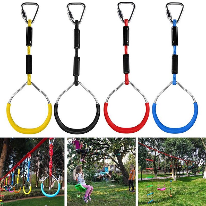 Färgglada swing gymnastikringar utomhus bakgårdar lekset lekplatsutrustning ring hinderring för barn