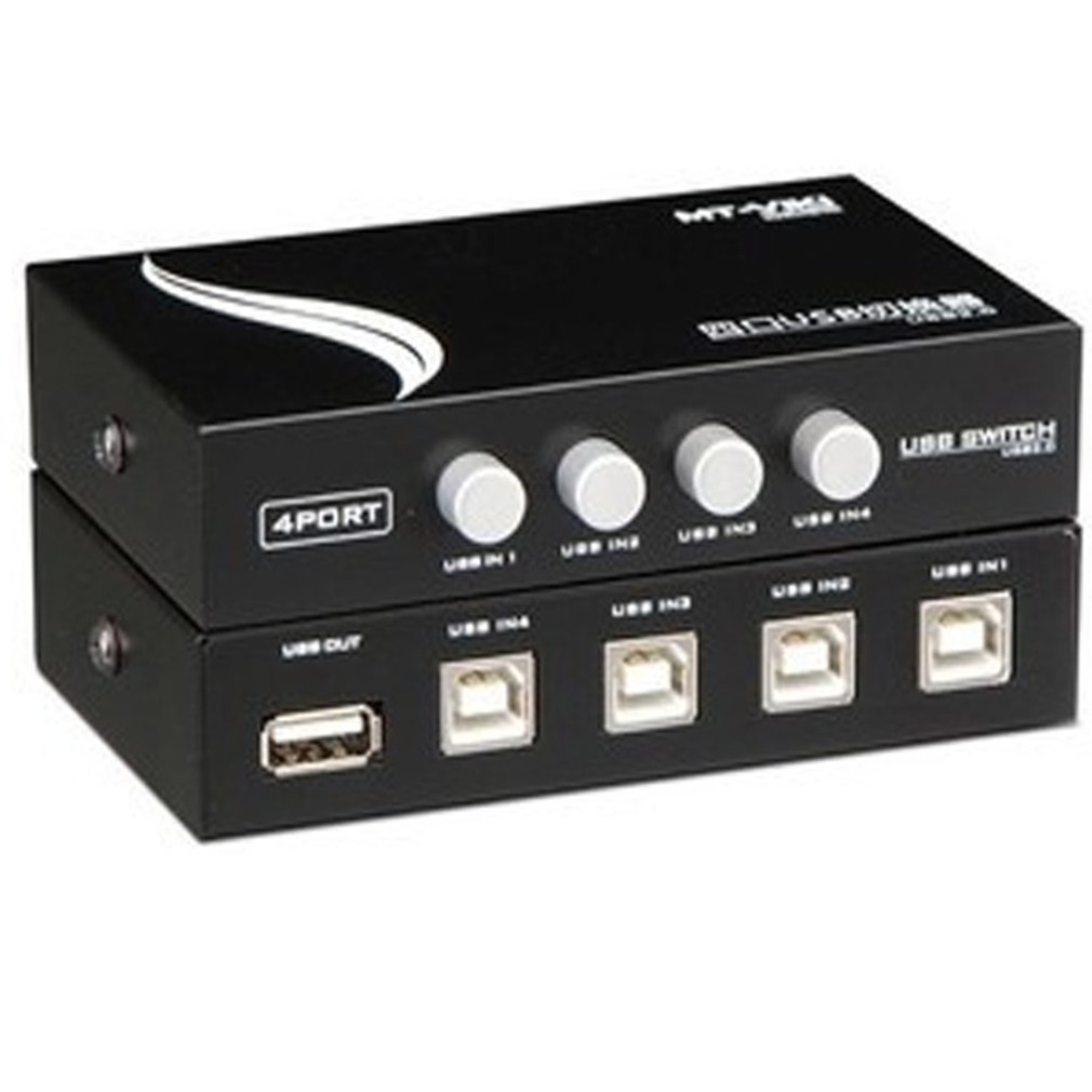 Usb-kytkimen valintalaatikko 4 porttia keskittimen jakaminen kytkin sovitin tietokone pc-skanneri tulostin 4 in 1 ulos jakaminen korkea