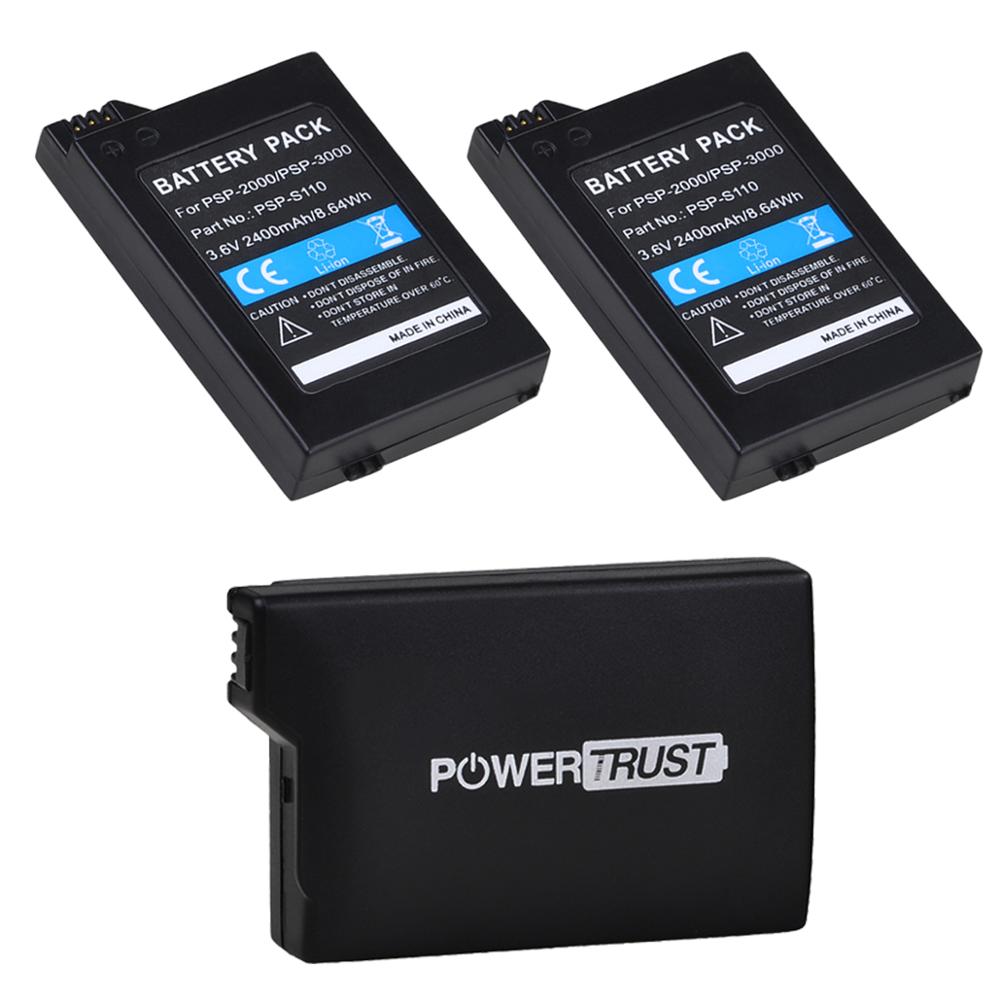 2x PSP2000 PSP-3000 PSP-S110 Battery and Charger for Sony PSP2000 3000 PlayStation Portable Controller PSP-2000 PSP-2001: 3Battery