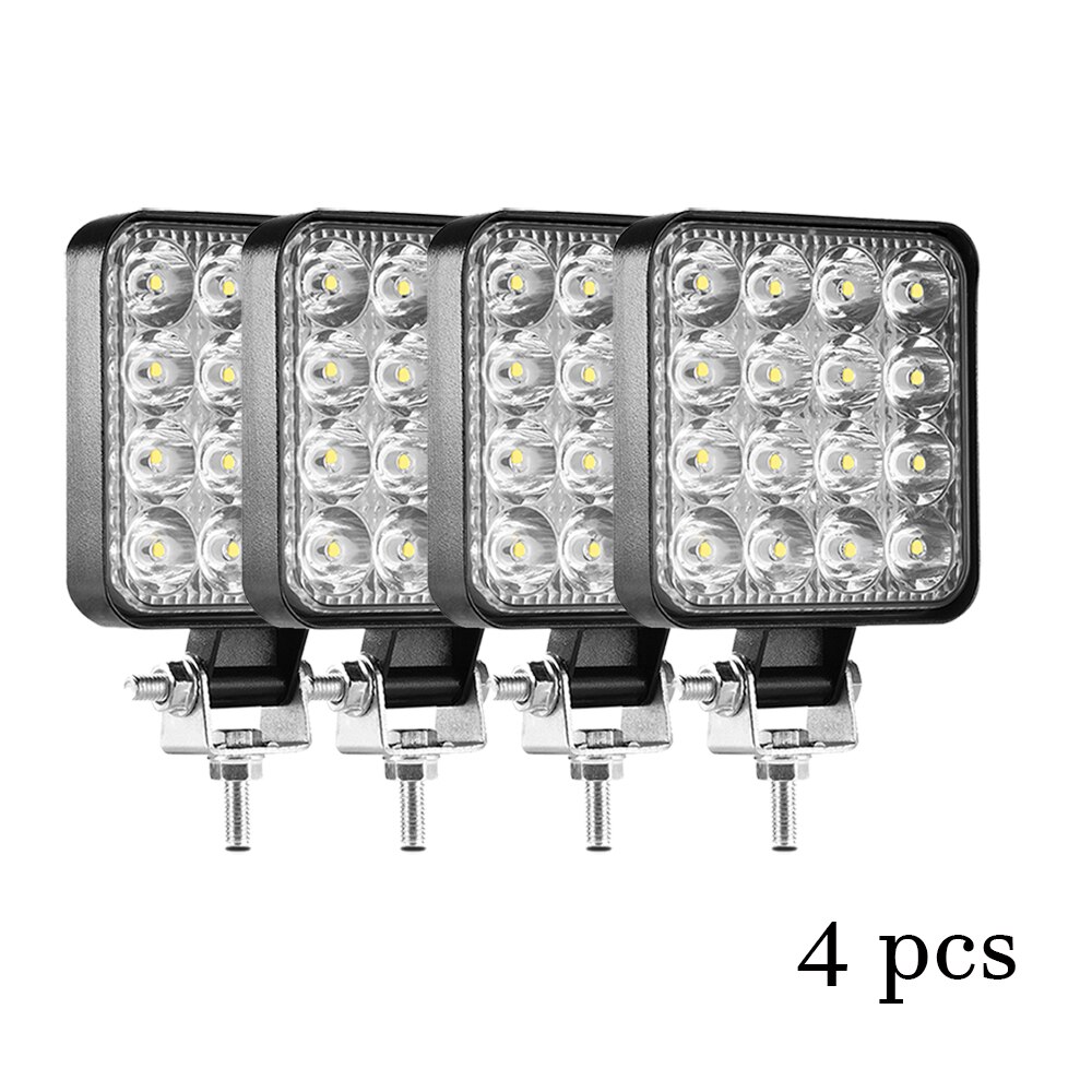 Aeobey auto led bar työvalo auton valo 48w offroad työvalo 4 x 4 led traktorin ajovalo kohdevalo kuorma-auton mönkijälle 12v 24v: 4x 48w työvalo