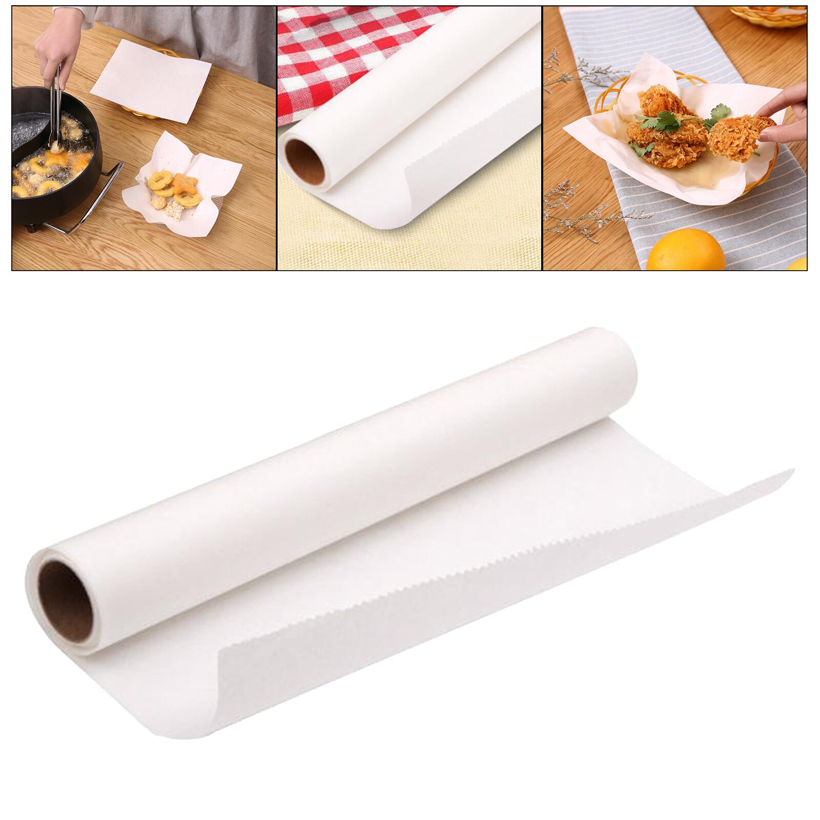 Papier de cuisson réutilisable, 30cm x 20m, parchemin de cuisson antiadhésif pour four à friteuse à Air