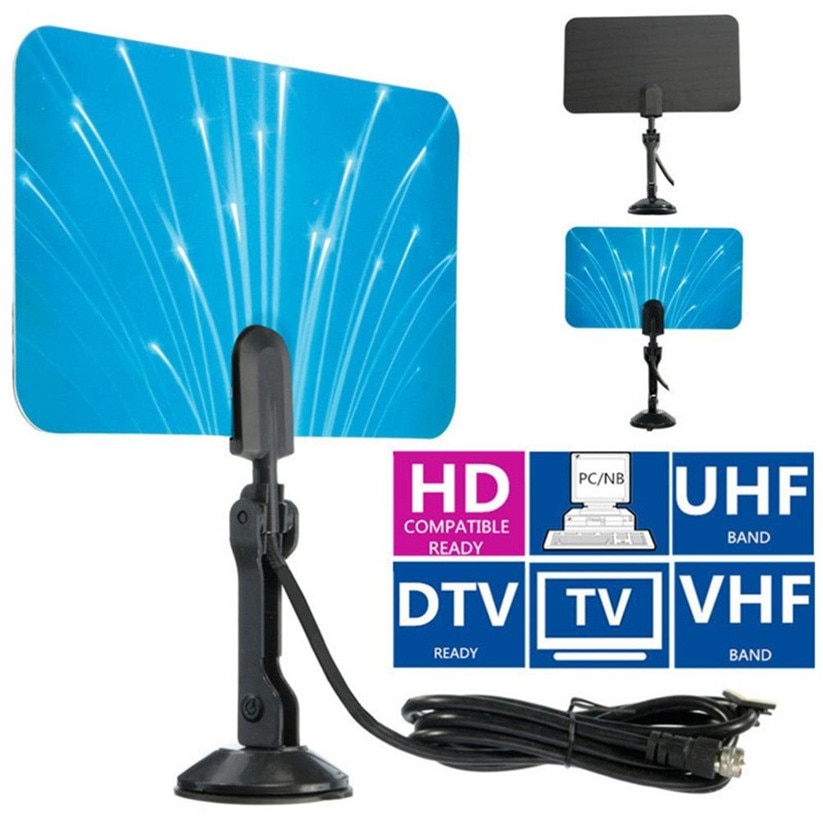 Carprie tv-antenn digital inomhus-tv-antenner hdtv dtv box ready hd vhf uhf flat  td1208