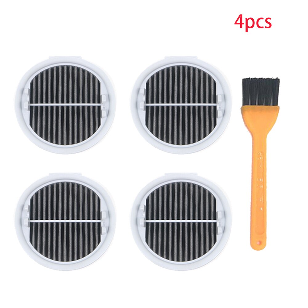 4 stk hepa filter til xiaomi roidmi wireless  f8 smart håndholdt støvsuger udskiftning effektiv hepa filtre dele xcqlx 01r: Lysegul