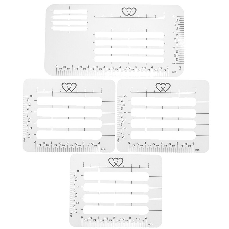 4PCS/Set Diy Craft Addressing Guide Notebook Letter Envelope Stencil Set Templates Ruler