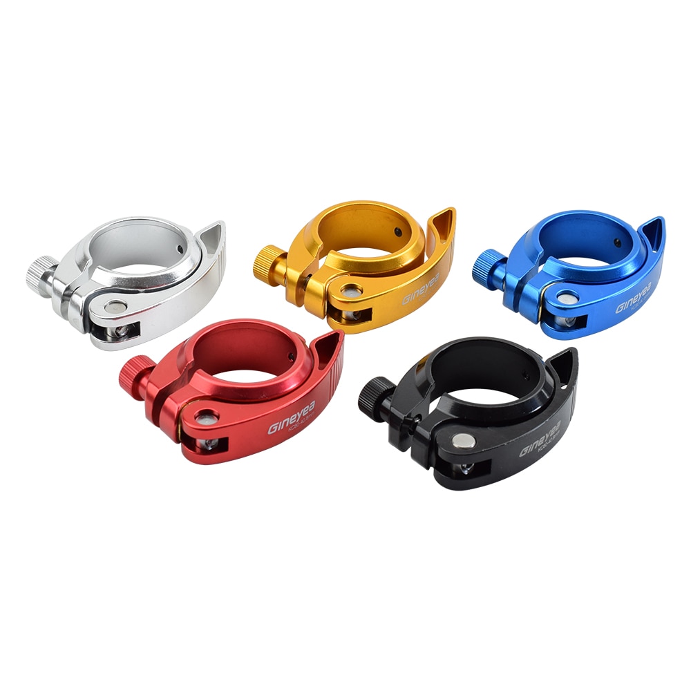 Braçadeira dobrável de liga de alumínio para bicicleta, braçadeira para selim de 40.8mm, liberação rápida, braçadeira de assento de bike dobrável para 33.9mm assento postal