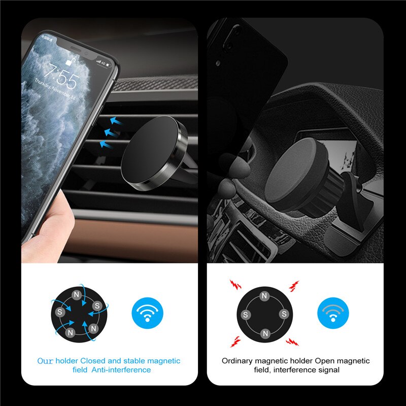 Magnetische Auto praktisch Halfter für praktisch in Auto Telefon Halterung für iPhone 11 Samsung Xiaomi Luft entlüften Clip Smartphones stehen