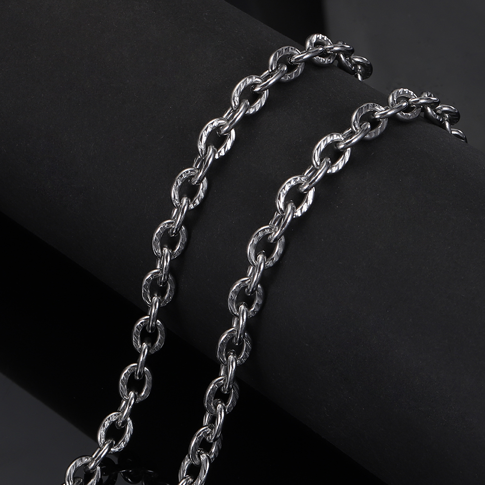 Cadena de acero inoxidable para fabricación de joyas, eslabones de Cable Rolo, cadena gruesa, accesorios de pulsera para hombre, 1 metro: Oro