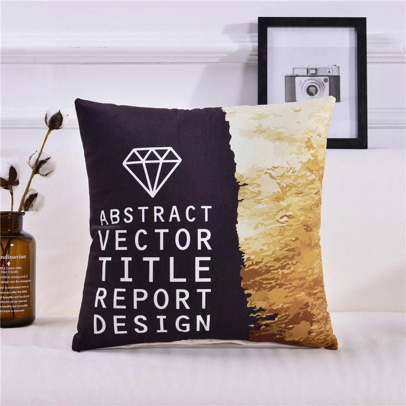 Svarta och vita örngott kuddfodral sammet kuddar geometriska dekorativa hjort guld örngott 45 x 45 heminredning: 013
