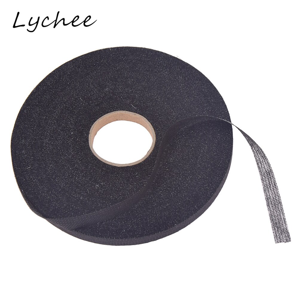 Lychee 100 m Zwart Wit niet-geweven Interlinings Ijzer Op enkelzijdig Plakband Stof Kledingstuk Decor Lint doek