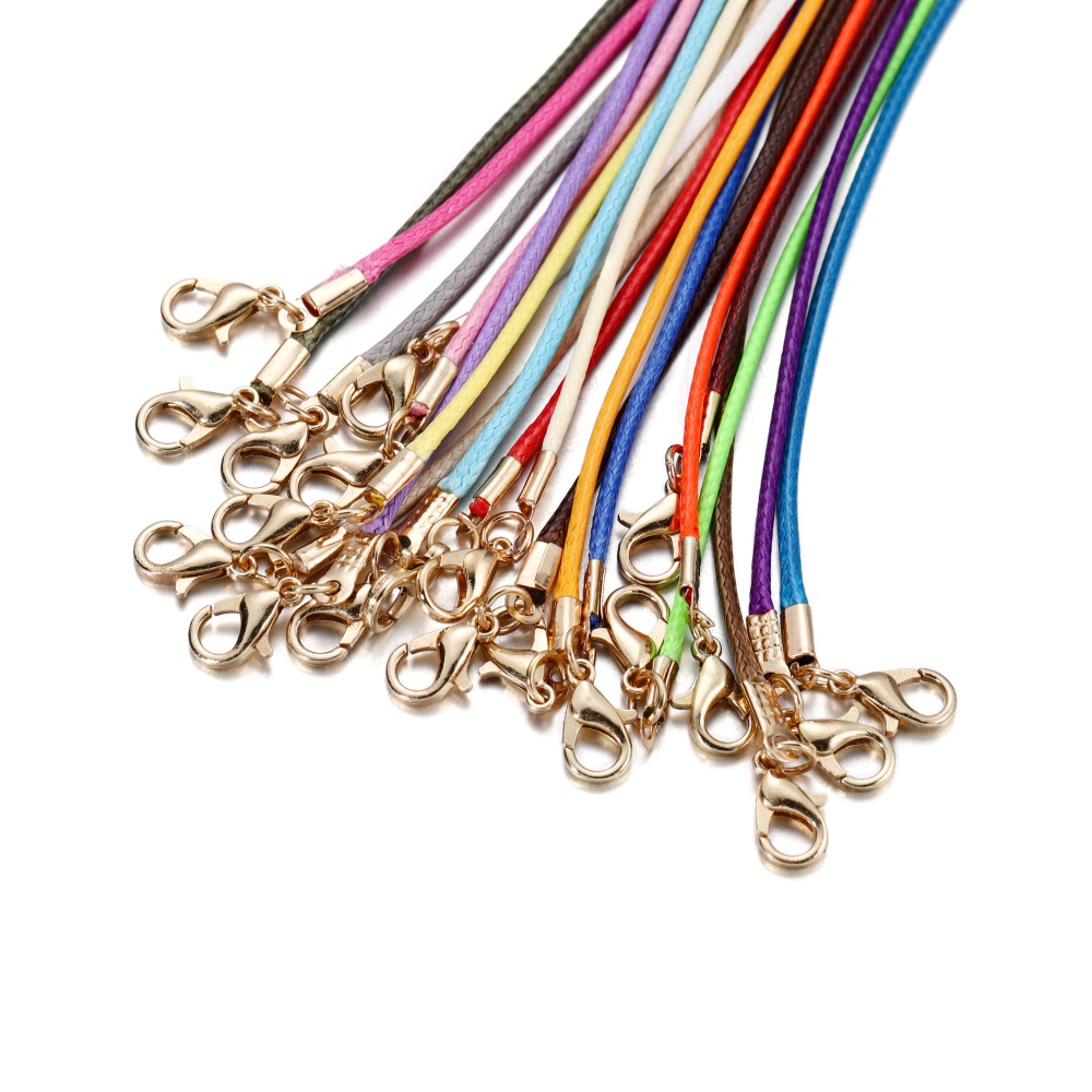 10 unids/lote 1,5mm cordón de cuero COLLAR COLGANTE con cierre cuerda trenzada ajustable para fabricación de joyería DIY collar pulsera Acces