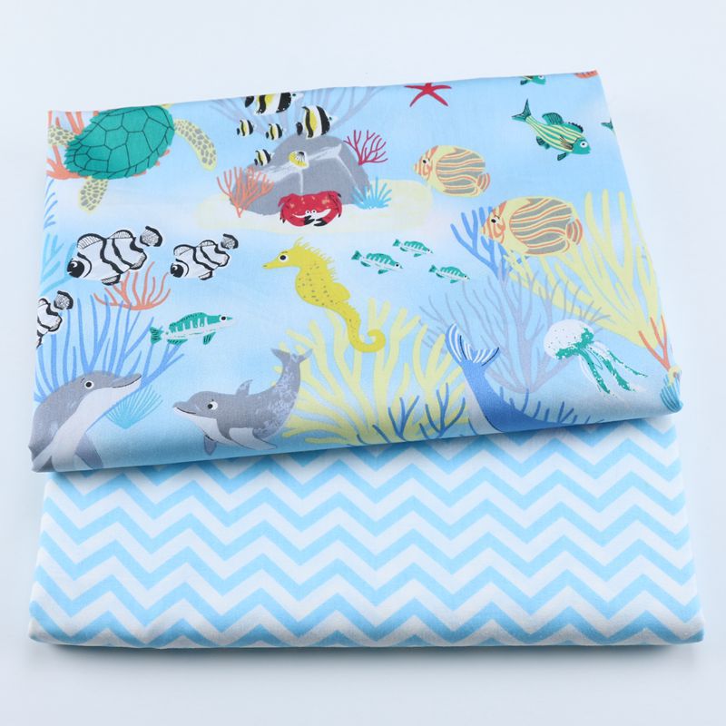 2 pièces bricolage à la main imprimé coton dessins animés flamant licorne tissu tissu couture Quilting animaux tissus pour enfant Patchwork