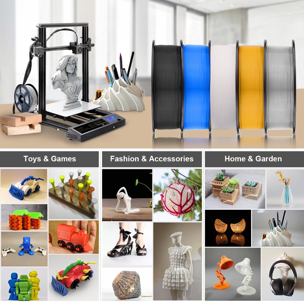 ABS 3D Printer Filament 1kg 1.75mm Tolerance +/-0.02mm 350m/Roll Printing Material 100% No Bubble Eco-friendly Good Strength