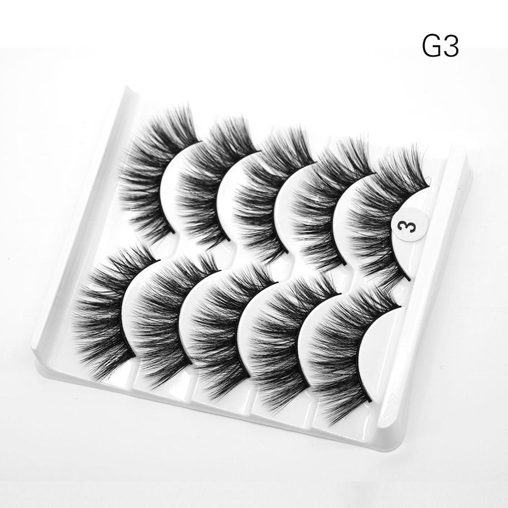 5 Pairs Dramatic Mink Lash Soft Light Weight Long Eyelashes Beauty Makeup Full Strip Lashes Crisscross Volume False Eyelash: SM-G3