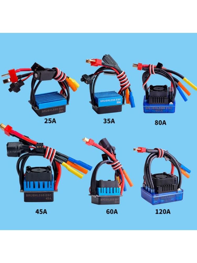 25A/35A/45A/60A/80A/120A bezczujnikowy bezszczotkowy silnik ESC elektryczny kontroler prędkości robić zdalnego sterowania samochód