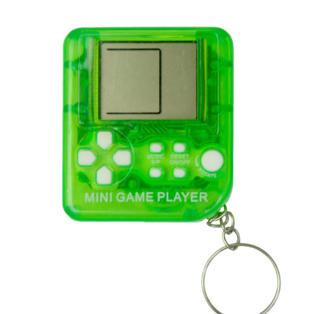 Super Mini Keychain Russian Tetris Game Keyboard Portable Tetris Game Box for Kids Children Baby: Green