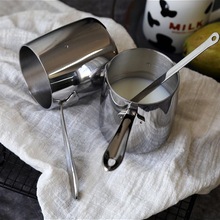Stainless Steel Pot Coffee pot Milk Butter Coffee maker Warmer Mini Butter Melting Pot with Spout 18/10 Tri-Ply (12oz/370ml)