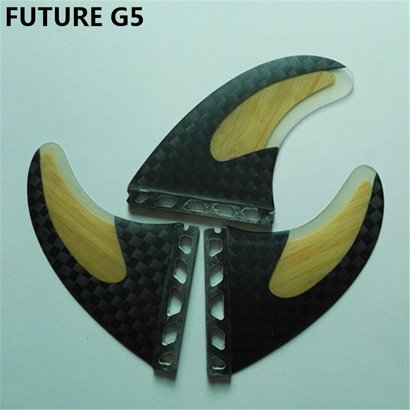 srfda surfboard fin surfing fins for future box size G5/M System 12K carbon fiberglass honey comb Fins - Three Fin: Dark Grey