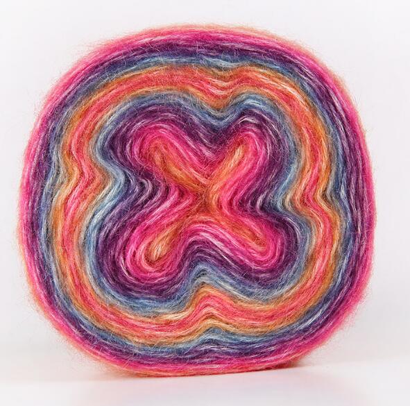 Wool Mohair Yarn Crochet Hand Knitting Soft Segment Dyed Plush Fine Yarn Cotton Angola Amorous Colourful Thread: 01