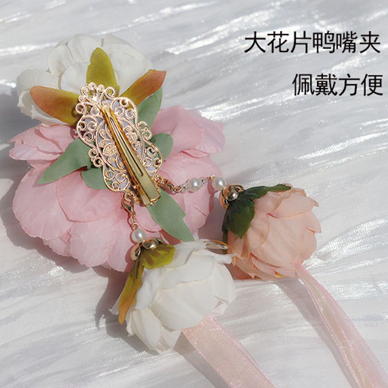 Chinesische hanfu-haarspange mit quaste für damen, vintage-blumenhaarnadel, kopfschmuck