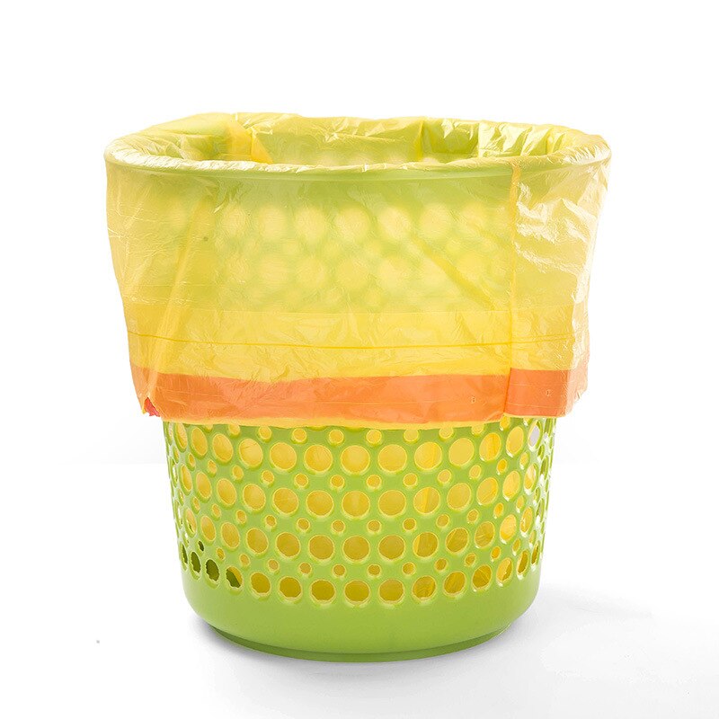1 rollo de cocina cubo engrosamiento bolsa de basura de cierre automático portátil bolsa de basura de almacenamiento cesto para basura de plástico contenedores de basura titular