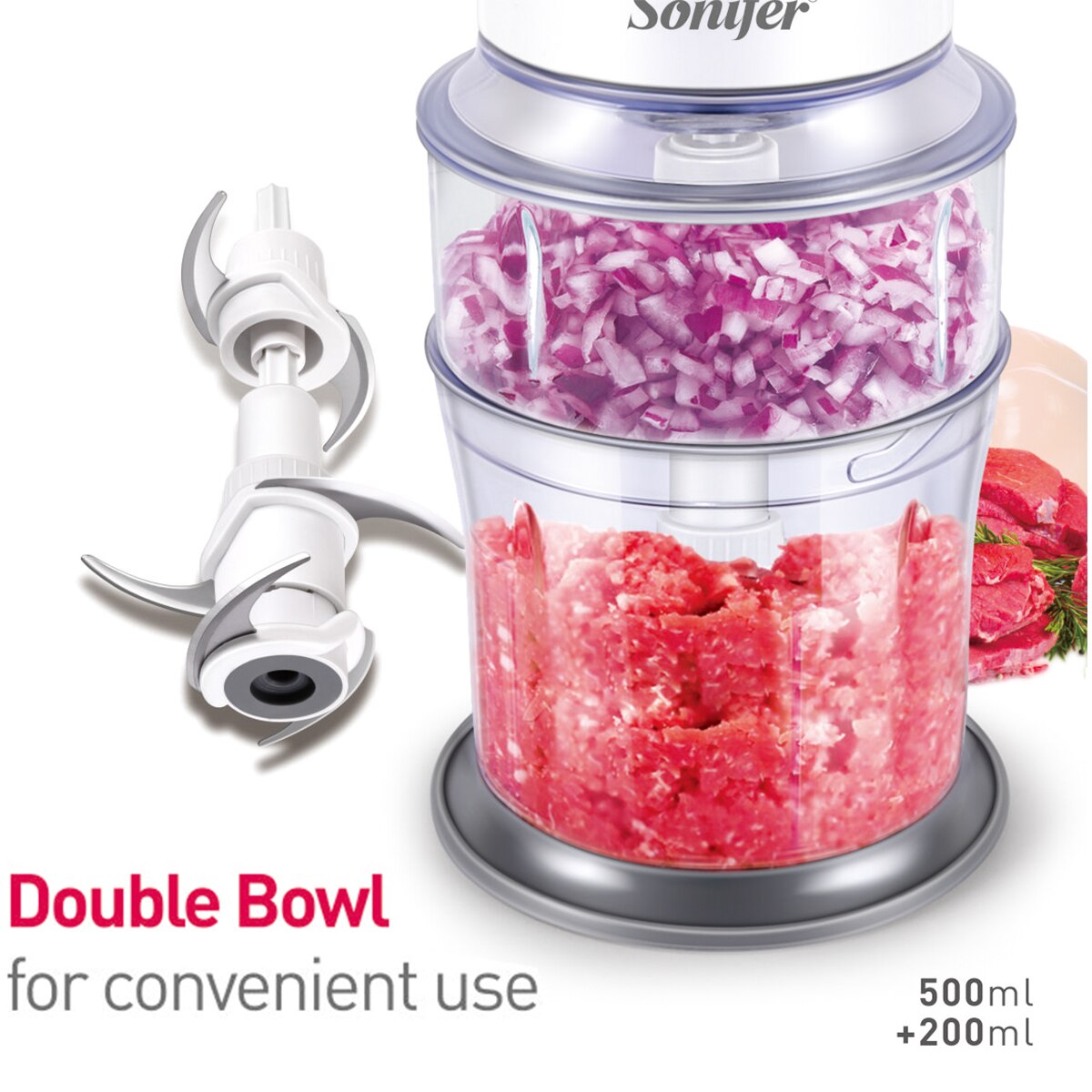 2 Snelheden Elektrische Keuken Vleesmolen Vleesmolen Shredder Groente Fruit Vlees Snijder Blender Food Processor Sonifer