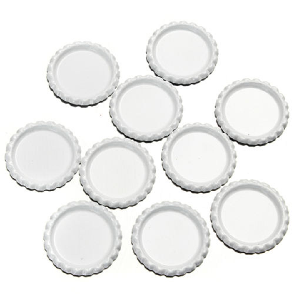 10 Stks/partij Platte Bierfles Cap Craft Scrapbooking Versiering Diy Cirkel Perfect: WHITE