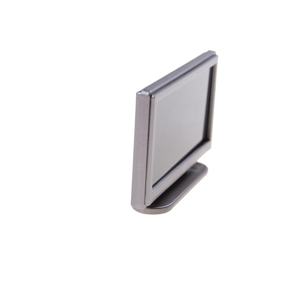 Nieuwste poppenhuis miniatuur breedbeeld televisie flat-panel lcd tv met afstandsbediening grijs klassiek fantasiespel accessoire speelgoed voor kinderen