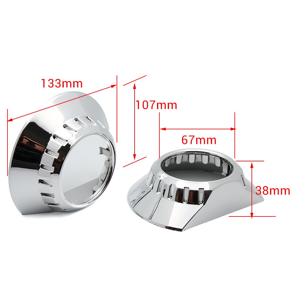 Royalin bi xenon projektor linse svøb zkm til bmw  e46 parkering bil styling forlygter varmebestandig dekorationsmaske auto lampe cover: Flisefarve