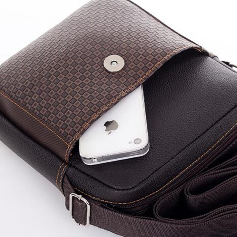 2022 Mannen Lederen Pu Plaid Kleine Mannelijke Handtassen Zwarte Vintage Heren Schoudertas Crossbody Tassen Voor Mannen Messenger Bag s1245