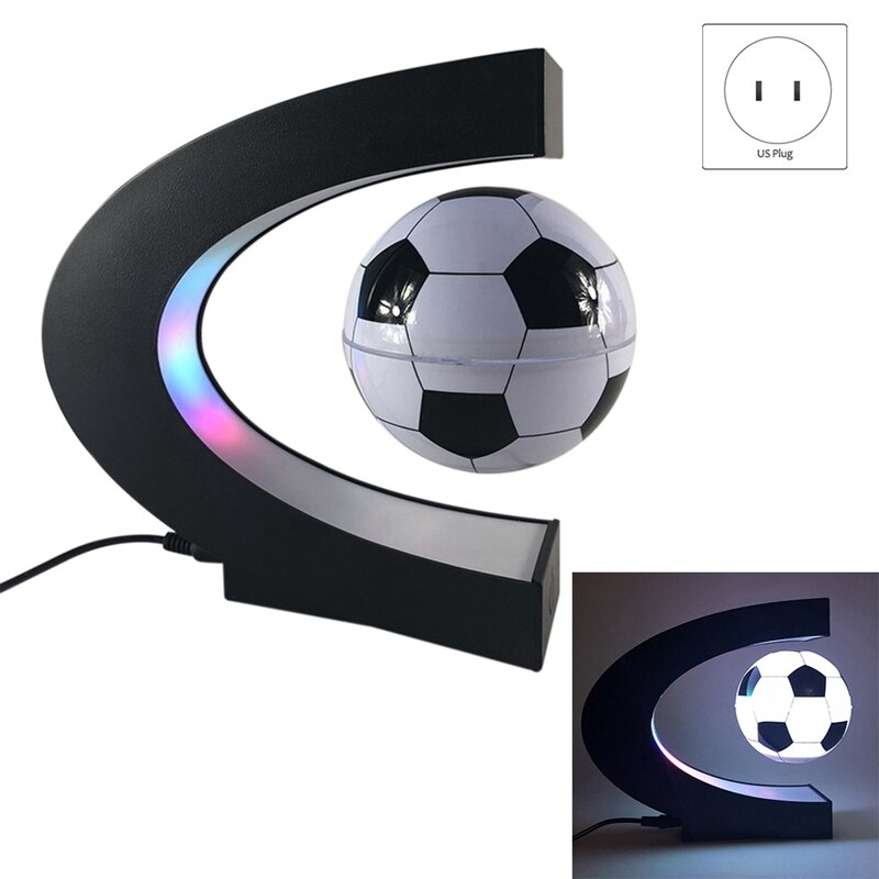 Lewitująca kula globus z mapą świata lewitacja magnetyczna globusy c-frame LED angielska piłka nożna dla dzieci wtyczka amerykańska