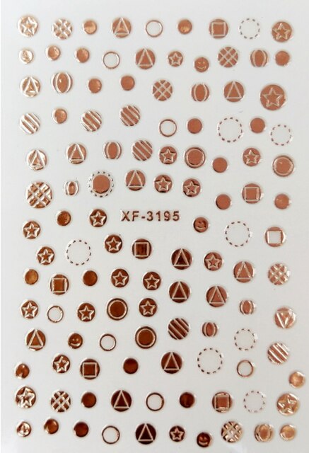 5 teile/paket Sterne mond linien liebe knapp Nagel Aufkleber Entwürfe Gummierte 5D Nagel Kunst Aufkleber Decals Makep Kunst Dekorationen: XF3195  5Stck