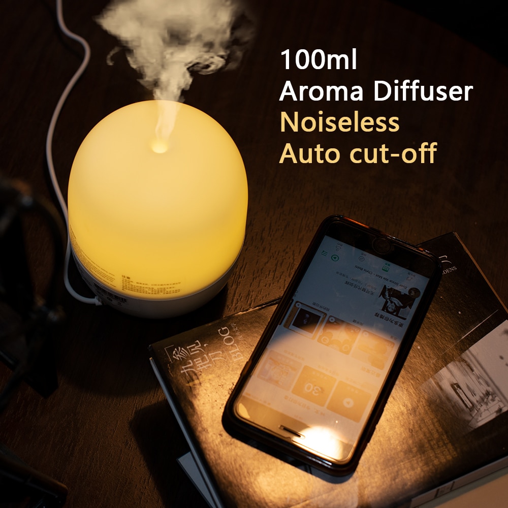 DOSS Smart Aroma Diffuser Lamp Speaker Bluetooth Speaker Stereo Sound Built-in Mic Aroma Air Humidifier with LED lights for Home