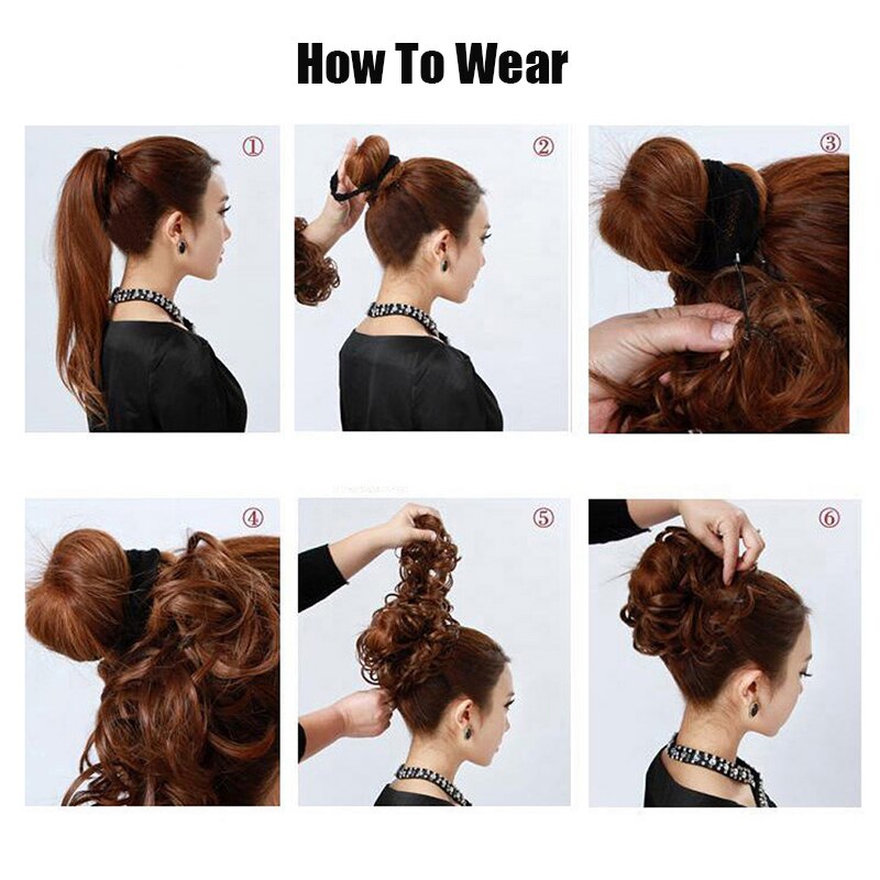 Xnaira Synthetic Hair Bun Messy Chignon WIth Rubber Band Updo Donut Roller Scrunchie Hair Pieces For Women High Temperture Fiber