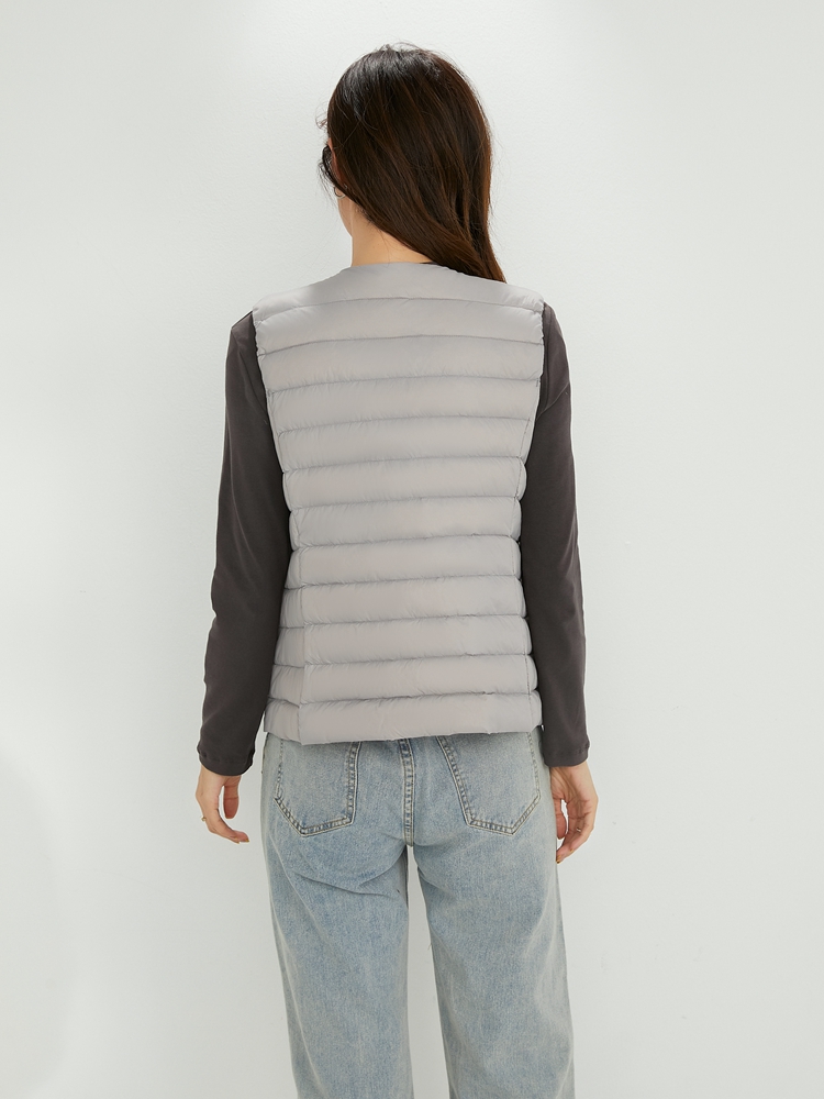 NewBang vrouwen Warme Vesten Ultra Licht Bodywarmer Vrouwen Matt Stof Vest Draagbare Warme Mouwloze Winter Liner: L / GRIJS