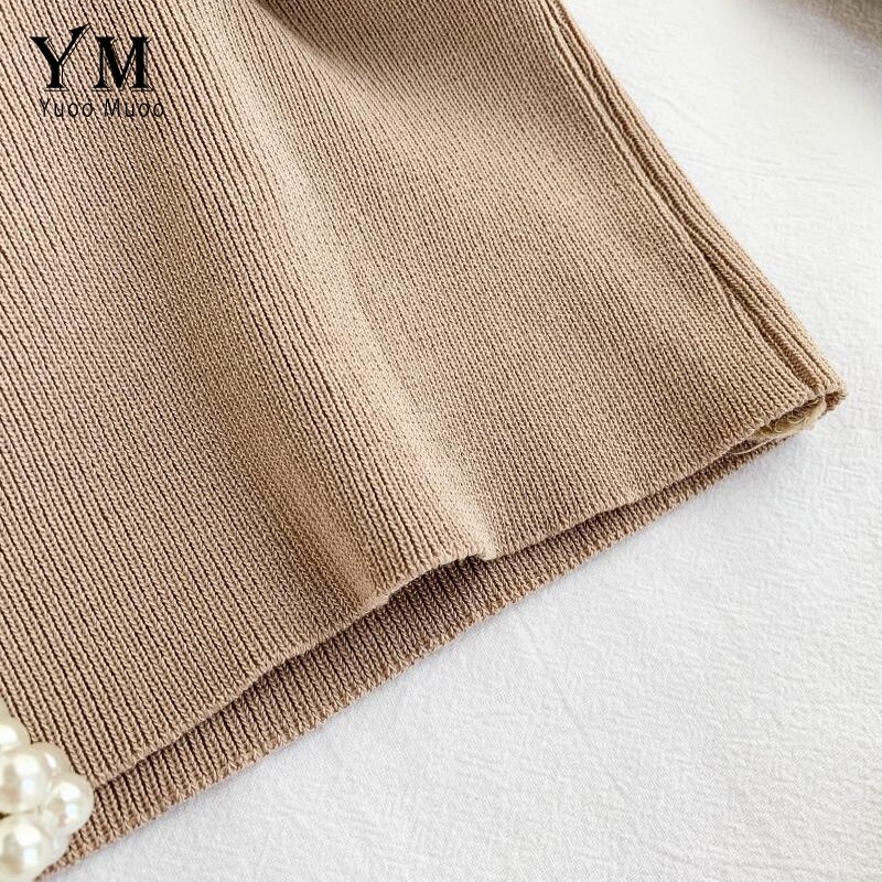 Yuoomuoo god blød sweater dame v-hals lang flagermusærme strikket pullover dame outfit sweater sweater top