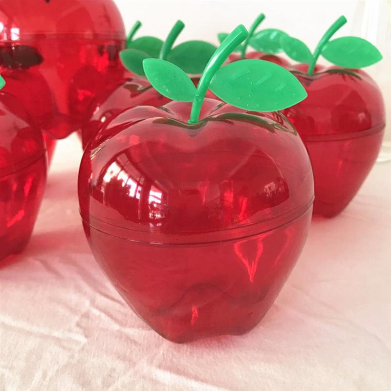 12pcs Christmas Plastic Apple-Shaped Chocolate Candy Boxes Storage Container Party Box YAER Party Decoration(Red)