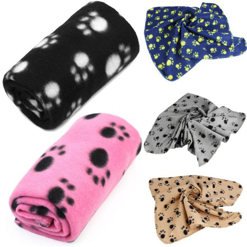 Mascota pezuña de gato y perro de lana con dibujo manta acogedora estera Floral mascota dormir pata imprimir cachorro polar suave manta camas Mat