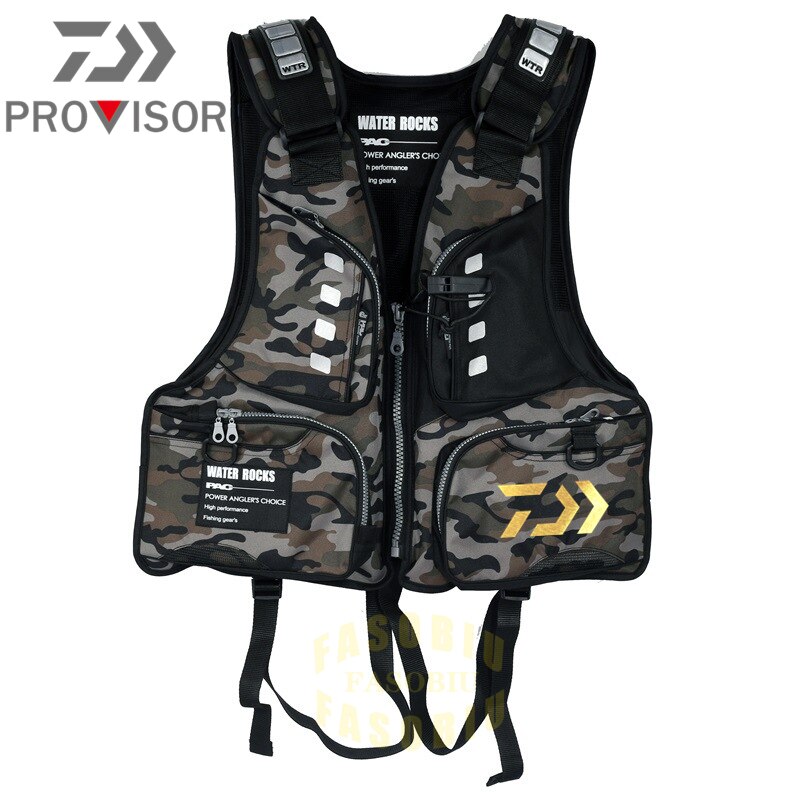 Shimano Vissen Reddingsvest Voorzichtigheid Gereflecteerd Licht Reddingsvest Hoge Drijfvermogen 120Kg Buiten Vest Multi-Pocket Vissen Vest: gray gold