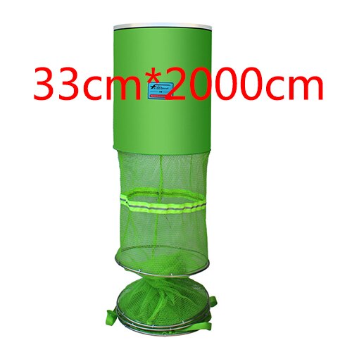 Draagbaar visnet rondvis garnalen gaas kooi vissen: Groen 33cm x 2000cm