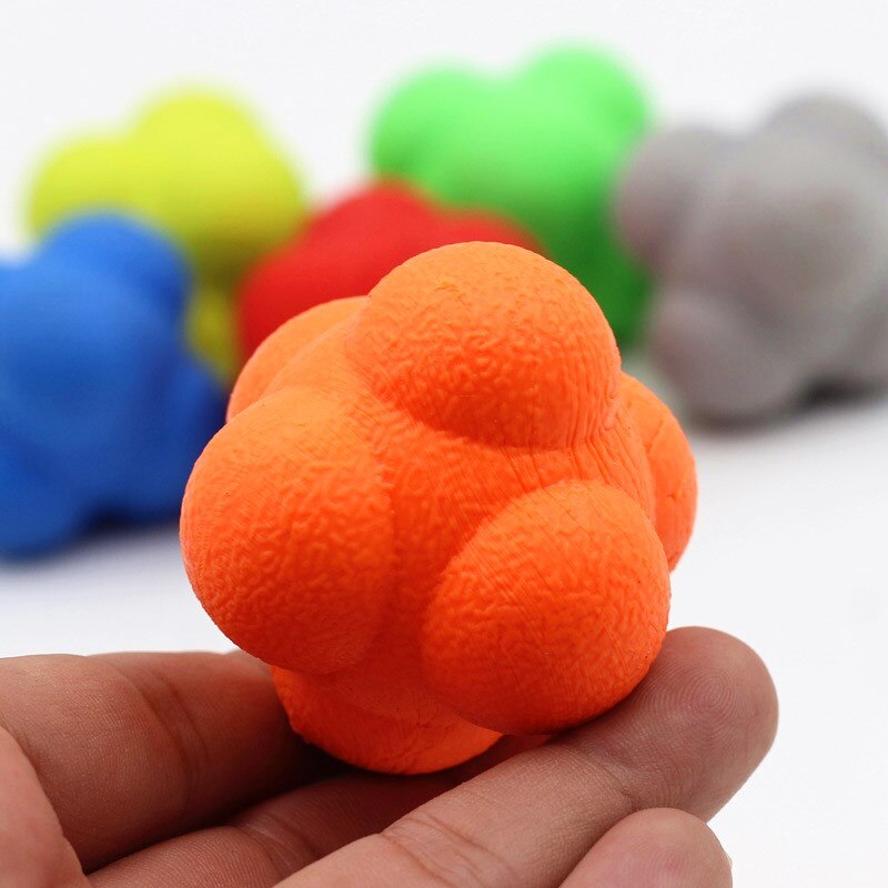 Pelota de reacción Hexagonal de 5,5 cm, pelota de silicona para el reflejo de la coordinación y agilidad, pelota de entrenamiento deportivo, entrenador de tenis de mesa