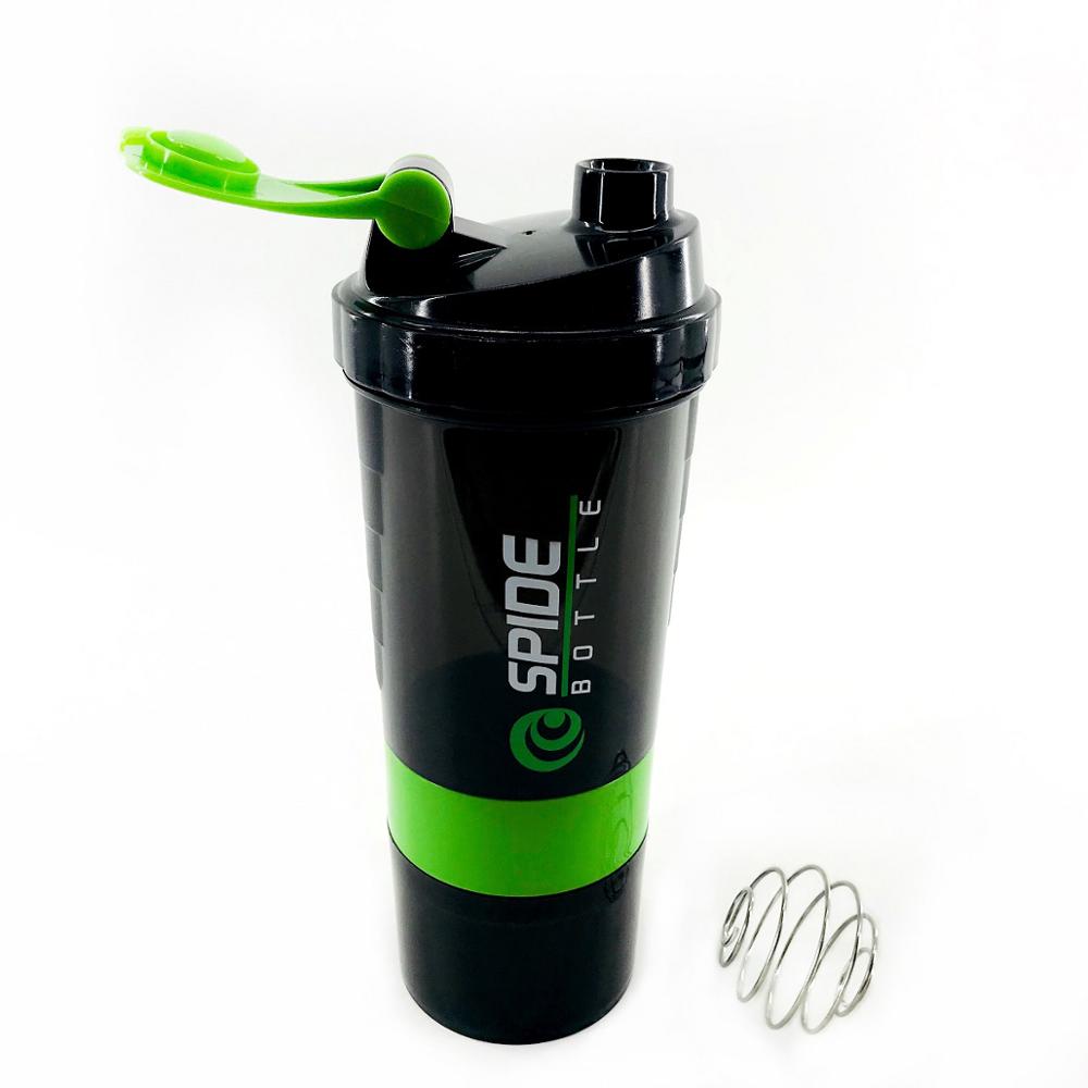 19oz bpa gratis bærbar proteinpulver fitness sports shaker flaske med twist lock protein box opbevaring og blandingsbold: Grøn