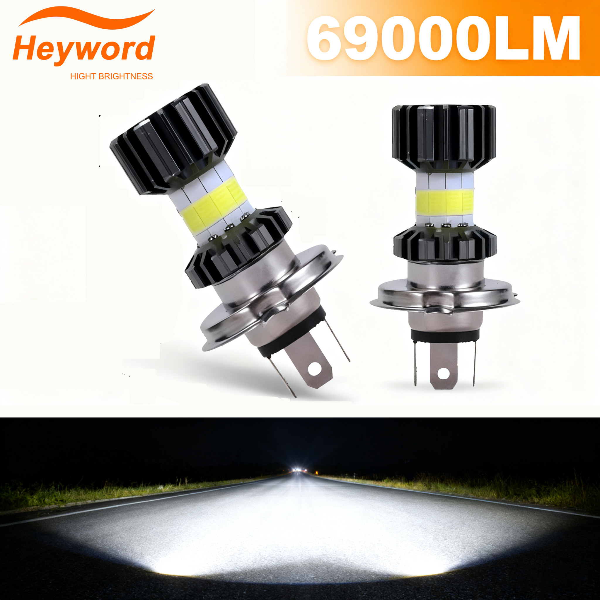 H4 LED Moto H6 BA20D 69000 LMLED Motorfiets Koplampen 8 Zijden COB Wit 6000 K Hi Lo Lamp Scooter accessoires Mistlampen 12 V