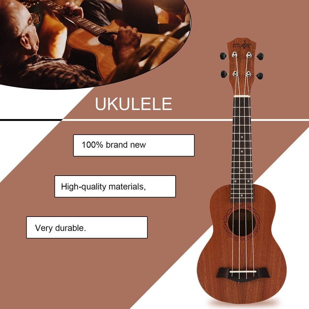 Electric Ukulele Guitar 21 Inch Soprano Acoustic 4 Strings Ukelele Guitarra Handcraft Wood White Guitarist Mahogany Plug-in