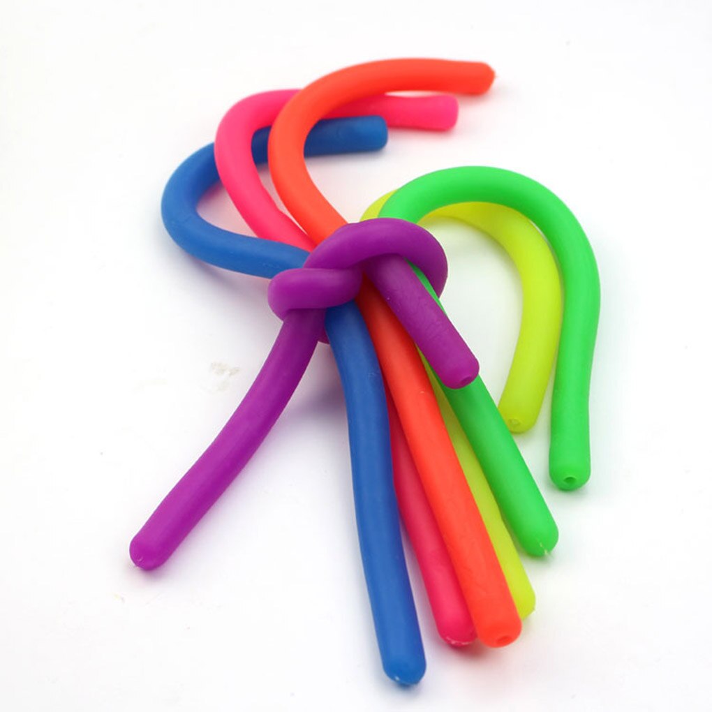 TPR Soft Anti Stress Rope Toys Fidget Noodle Stretch/Pull/Twirl/Wrap/Squeeze Toy Neon slings DIY Hand-knit Rope Fun Toy Funny