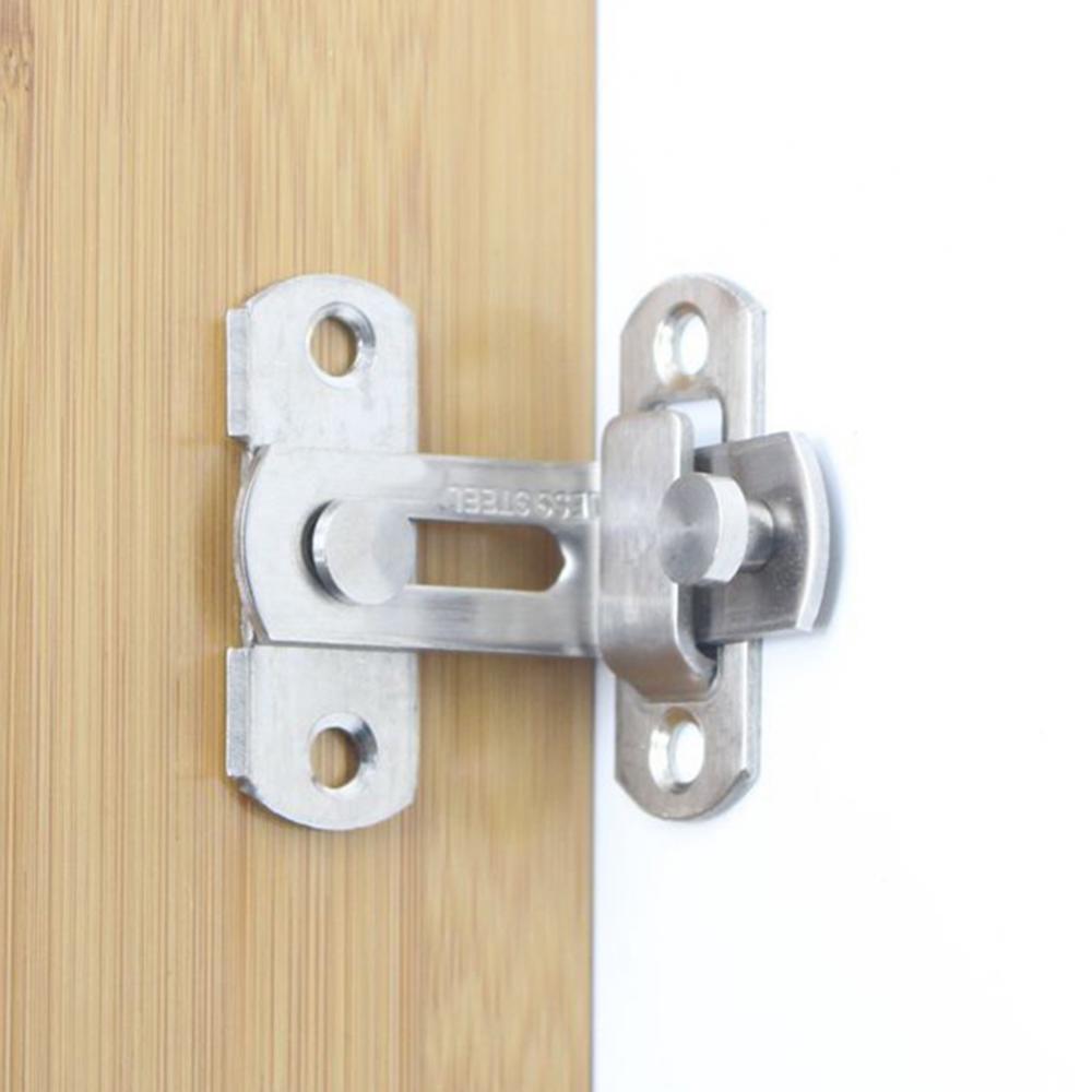 Stainless Steel 90 Degree Hasp Latches Sliding Door Chain Lock Security Tool