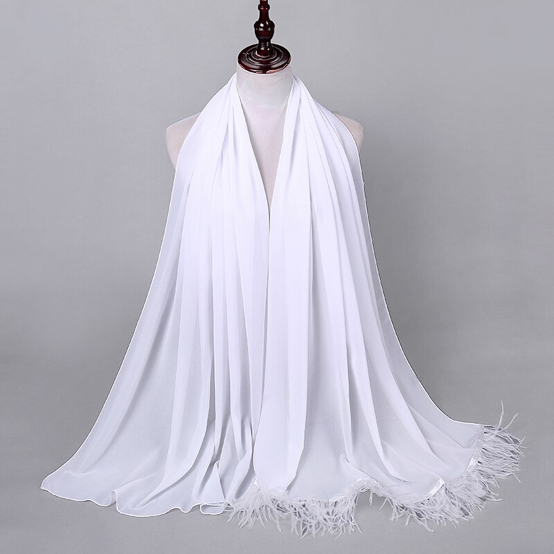 Veer Chiffon Hijab Sjaal Vrouwen Effen Kleur Kwastje Sjaals Grote Omvang Hoofdband Sjaals Cappa Wraps Bandana Islamitische Foulard: Color 12