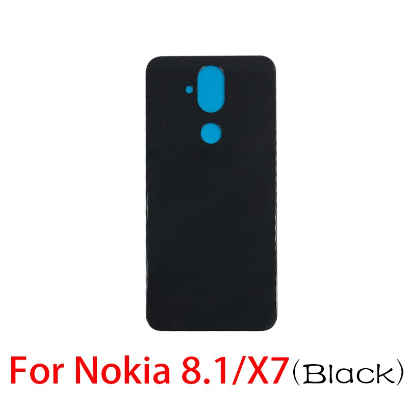 1 Stks/partij Voor Nokia 9/Voor Nokia 7/Voor Nokia 7.1/Voor Nokia 8.1 X7 Vervanging glas Achterdeur Batterij Cover Case: For Nokia 8.1 black