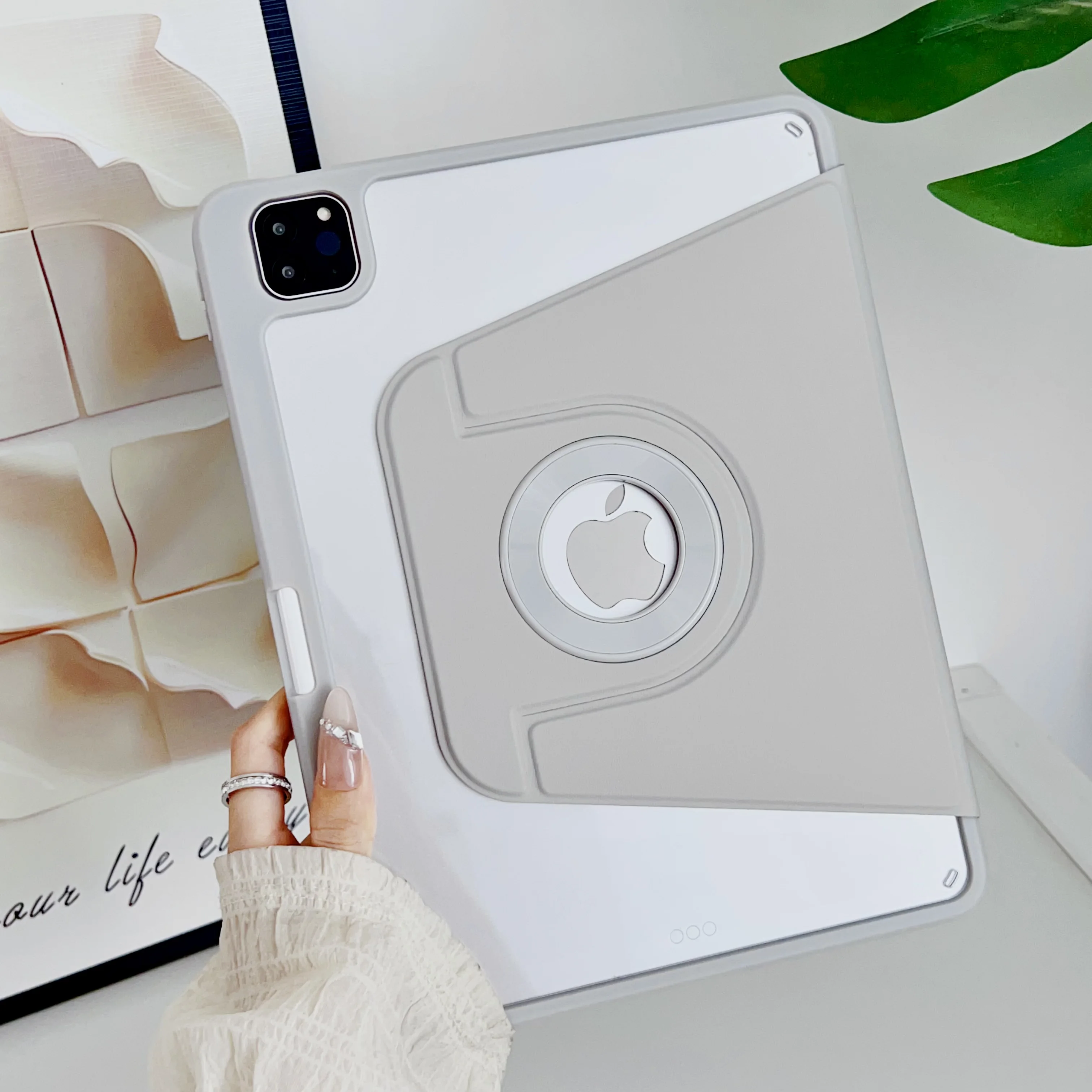 Afneembare magnetische hoes voor iPad Mini A17 Pro hoes voor iPad Mini 7 8,3 inch tablethoes Mini 6 opvouwbare folio cover potloodhouder: 12.4 / green